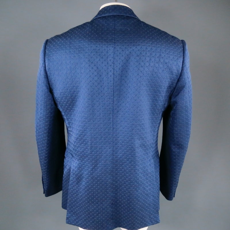 TOM FORD 44 R Navy Blue Woven Textured Print Sport Coat Dinner Tuxedo Jacket 1