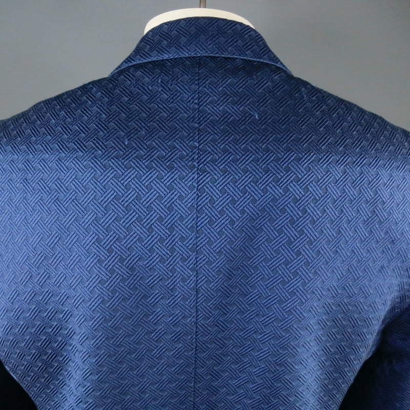 Men's TOM FORD 44 R Navy Blue Woven Textured Print Sport Coat Dinner Tuxedo Jacket
