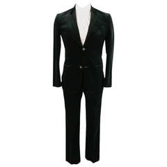 MARC JACOBS 38 Short Black Cotton Velvet 2 Button Suit
