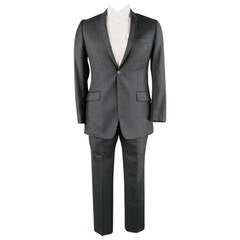 PS by PAUL SMITH Men's 38 Regular Charcoal Wool Peak Lapel Flap Pocket Suit