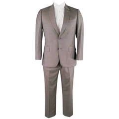 PAUL SMITH Men's 40 Short Taupe Wool 2 Butoon Flap Pocket Suit