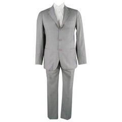 LUIGI BORRELLI 40 Regular Light Gray Wool Notch Lapel 3 Button Suit