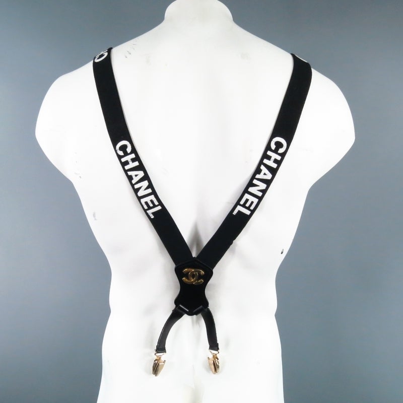 black suspenders with gold hardware