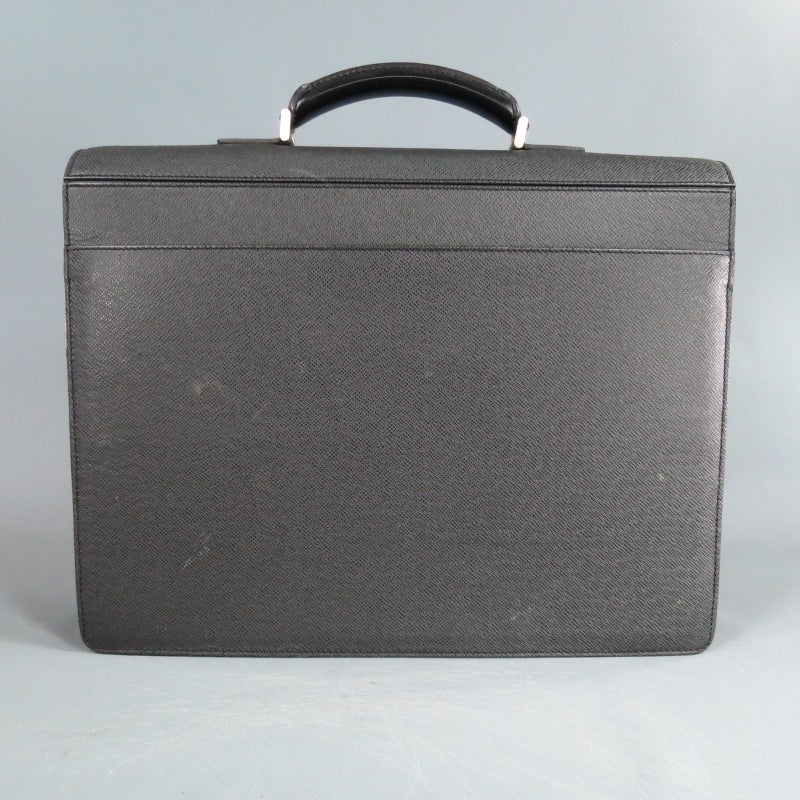 LOUIS VUITTON Black NEO ROBUSTO 2 Taiga Textured Leather Briefcase Bag 4