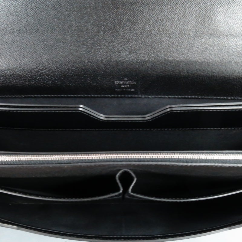 LOUIS VUITTON Black NEO ROBUSTO 2 Taiga Textured Leather Briefcase Bag 1