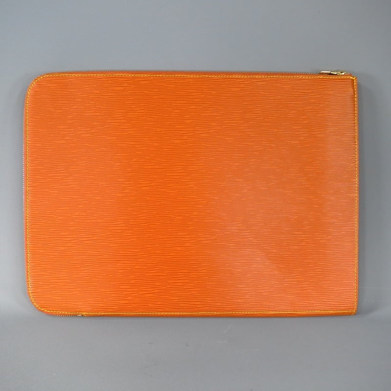 Orange LOUIS VUITTON Tan Epi Leather POCHE DOCUMENTS Zip Portfolio