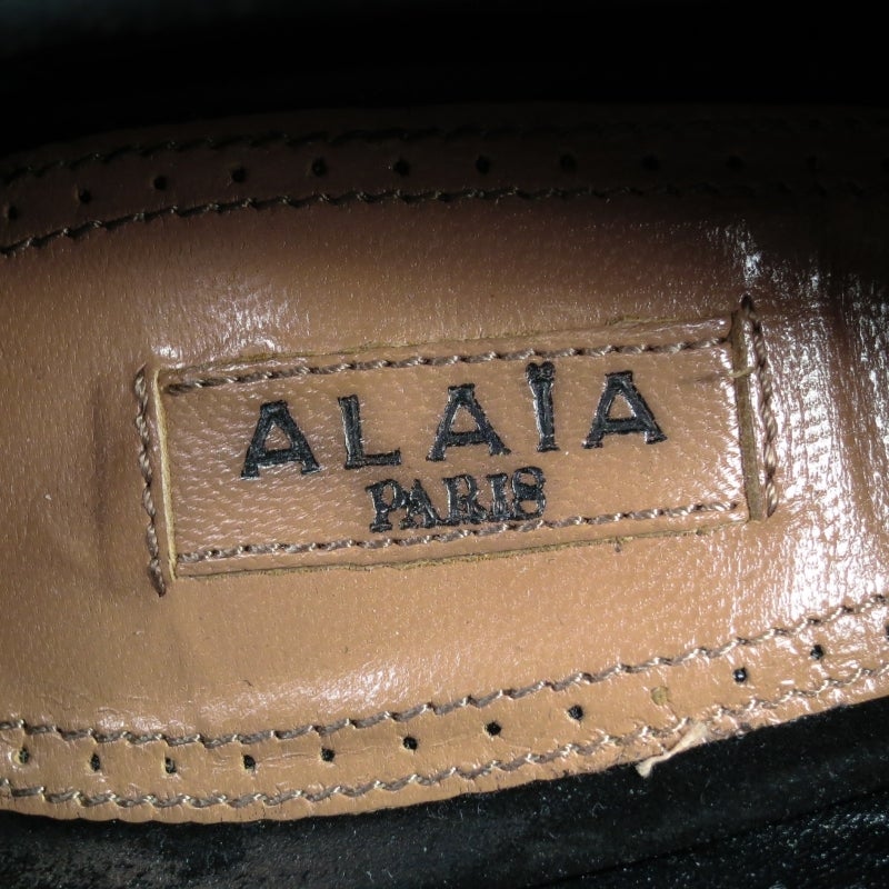 ALAIA Size 8 Black Suede Ankle Strap Platform Booties 3