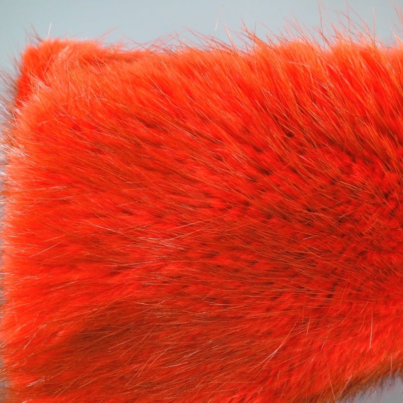SPORTMAX Orange Beaver Fur Snap Collar 1