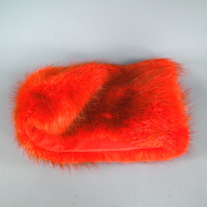 Women's SPORTMAX Orange Beaver Fur Snap Collar