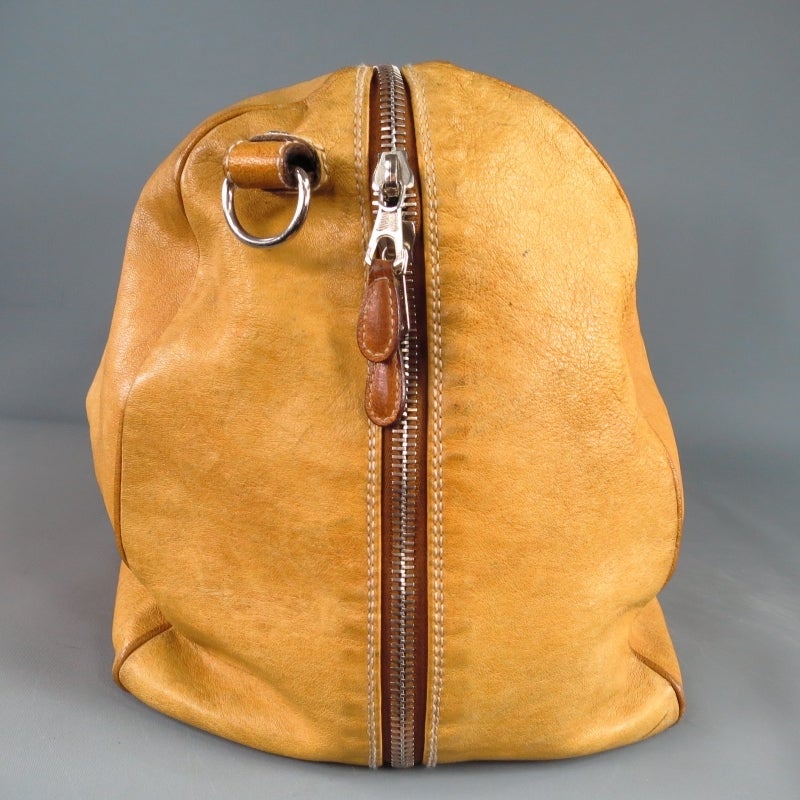 camel leather duffle bag