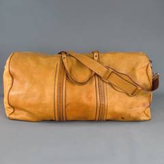 BALENCIAGA Beige Camel Patina Leather Duffle Bag