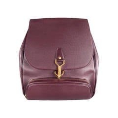 LOUIS VUITTON Acajou Taiga Textured Leather Burgundy CASSIAR Back Pack