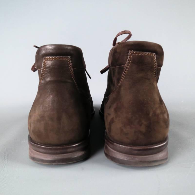 John Lobb Brown Nubuck Lace up Ankle Boots, Size 8  2