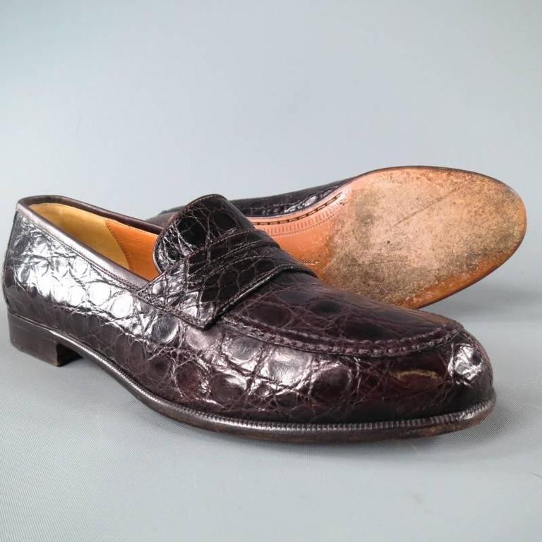 SALVATORE FERRAGAMO Size 7.5 Men's Brown Alligator Loafers at 1stDibs | ferragamo  alligator shoes, ferragamo alligator loafers, salvatore ferragamo alligator  shoes