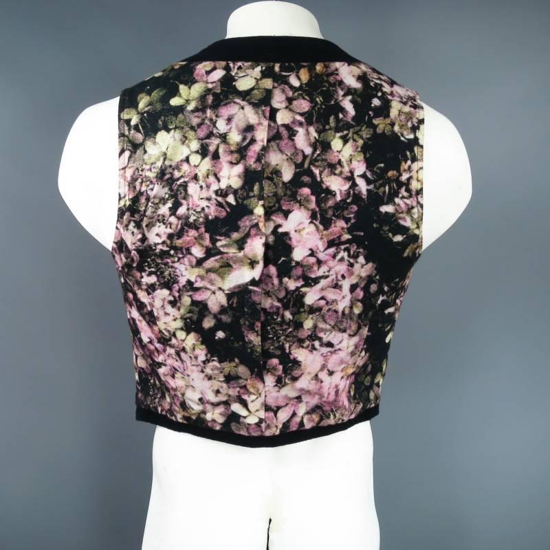 ANN DEMEULEMEESTER 36 Floral / Black Reversable Cotton Vest Fall 2008 3