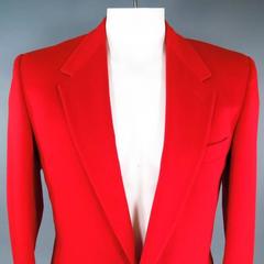 Vintage VERSUS by GIANNI VERSACE 40 Red Wool / Cashmere Single Button Sport Coat