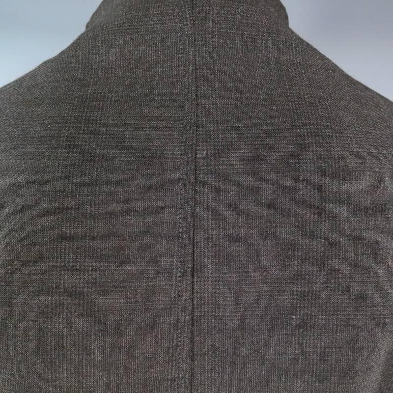 PAUL HARNDEN 44 Dunkelgrau Glenplaid Wolle Spitzensaum Zip Jacke 4
