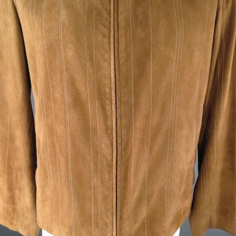 HERMES Men's 42 Khaki Suede Zip Jacket at 1stDibs | hermes suede