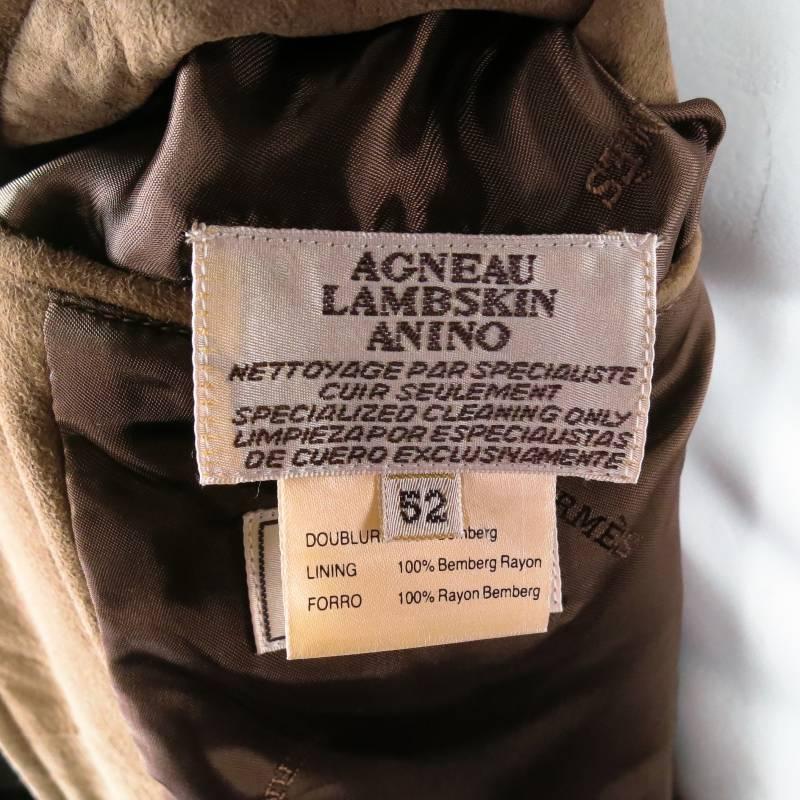 HERMES Herren 42 Khaki Wildleder Zip Jacke 5