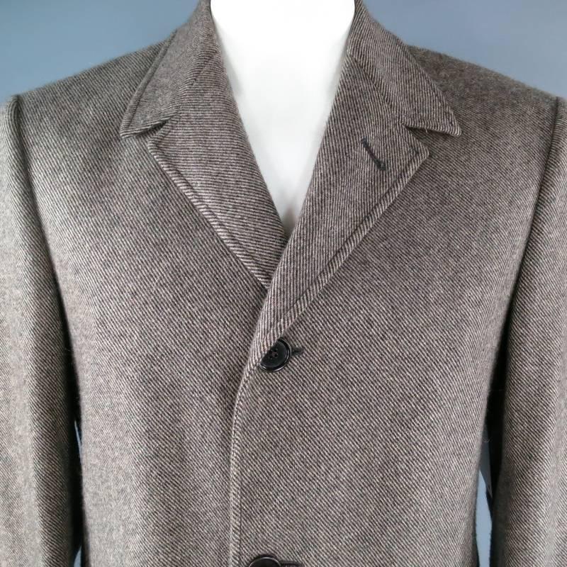 ETRO Men's 40 Taupe Cashmere Coat In Excellent Condition In San Francisco, CA