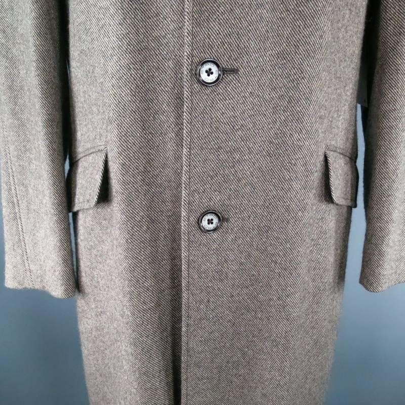 Gray ETRO Men's 40 Taupe Cashmere Coat