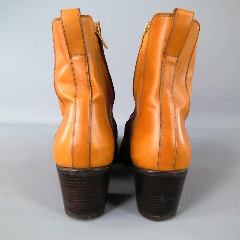 YVES SAINT LAURENT Größe 11 Tan Leder Johnny Stiefel 3