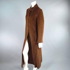 MAX MARA Size 10 Brown Fuzzy Textured Alpaca / Vrgin Wool Reversible Coat