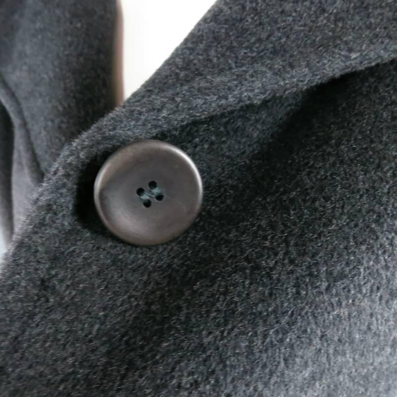 MAX MARA Size 6 Gray Virgin Wool / Cashmer Long Line Collared Single Button Coat 2