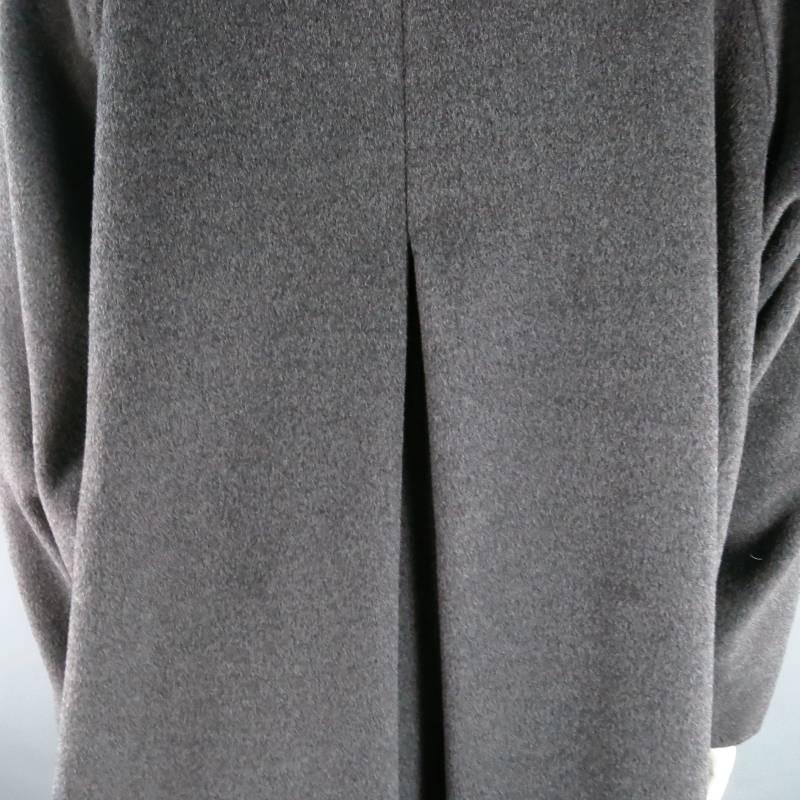 MAX MARA Size 6 Gray Virgin Wool / Cashmer Long Line Collared Single Button Coat 6