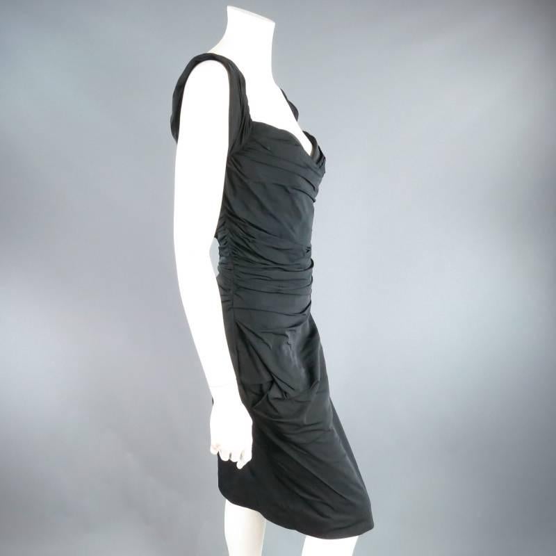 VIVIENNE WESTWOOD Red Label Size 6 Black Draped Sweetheart Bustier Cocktail Dres 1