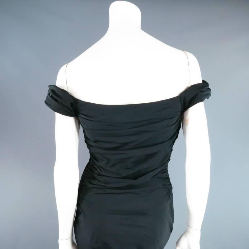 VIVIENNE WESTWOOD Red Label Size 6 Black Draped Sweetheart Bustier Cocktail Dres 3