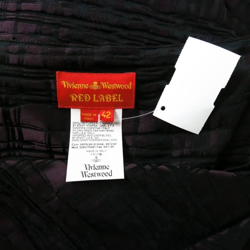 VIVIENNE WESTWOOD Red Label Size 6 Plum Burgundy & Black Draped Cocktail Dress In New Condition In San Francisco, CA