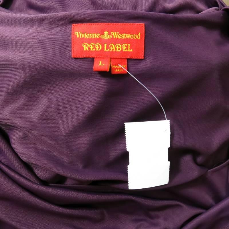 Women's VIVIENNE WESTWOOD Red Label Size L Plum Draped Viscose Long Sleeved Dress