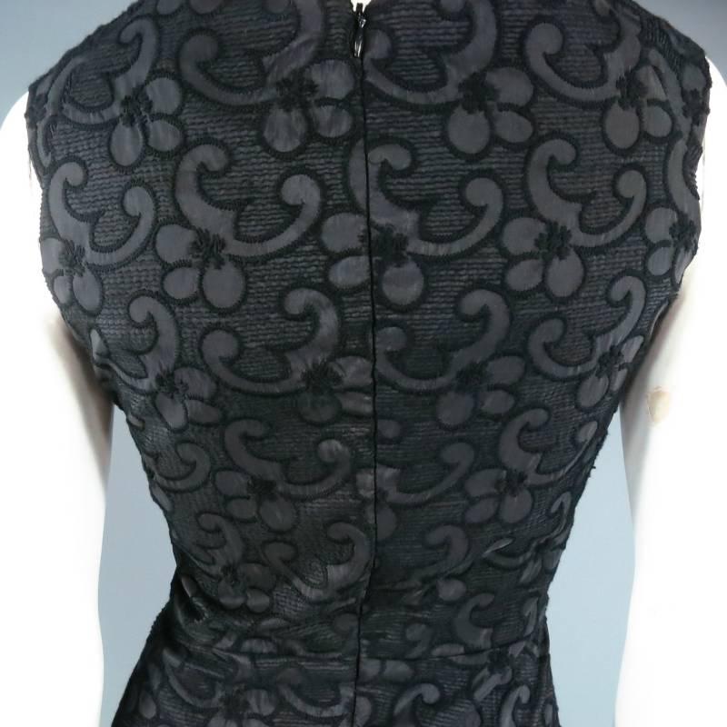 VIVIENNE WESTWOOD Anglomania Size 8 Black Brocade Textured Draped Cocktail Dress 4