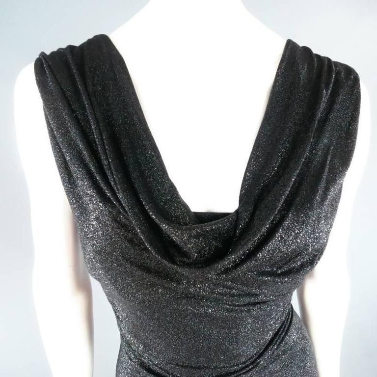 VIVIENNE WESTWOOD Red Label Size L Black Sparkle Lurex Draped Cocktail Dress