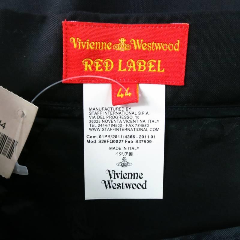 Women's VIVIENNE WESTWOOD Red Label Size 6 Black PLeat Draped Pencil Skirt
