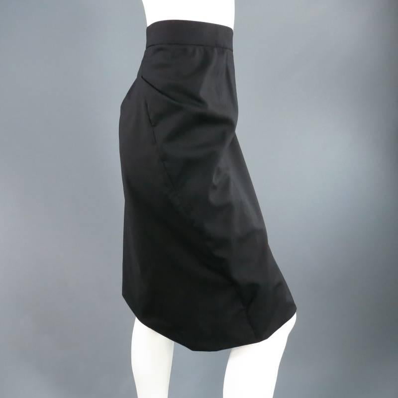 VIVIENNE WESTWOOD Red Label Size 6 Black PLeat Draped Pencil Skirt 1