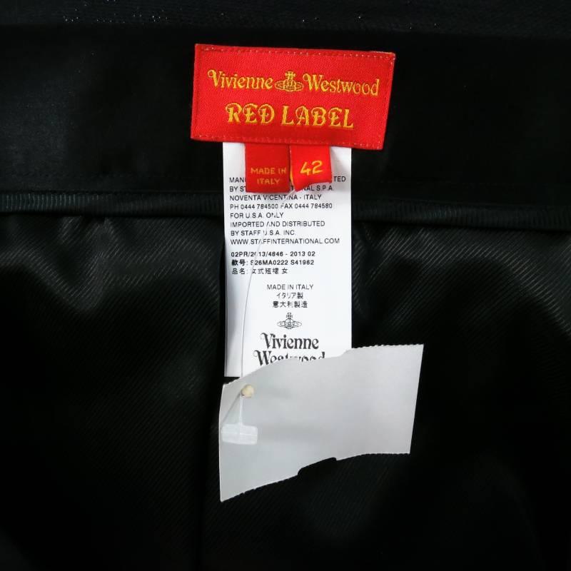 VIVIENNE WESTWOOD Red Label Size 6 Black Sparkle Draped Pancil Skirt 3