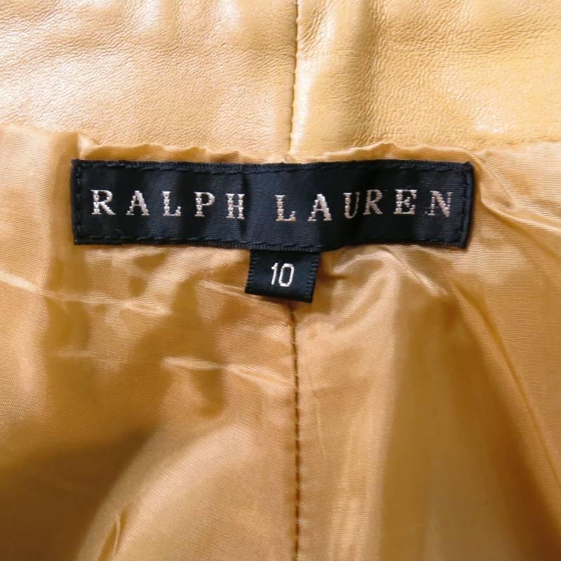 RALPH LAUREN Black Label Size 10 Tan Leather Straight Leg Dress Pants 5