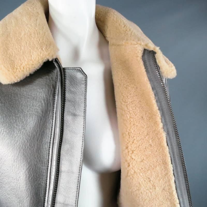 silver shearling jacket