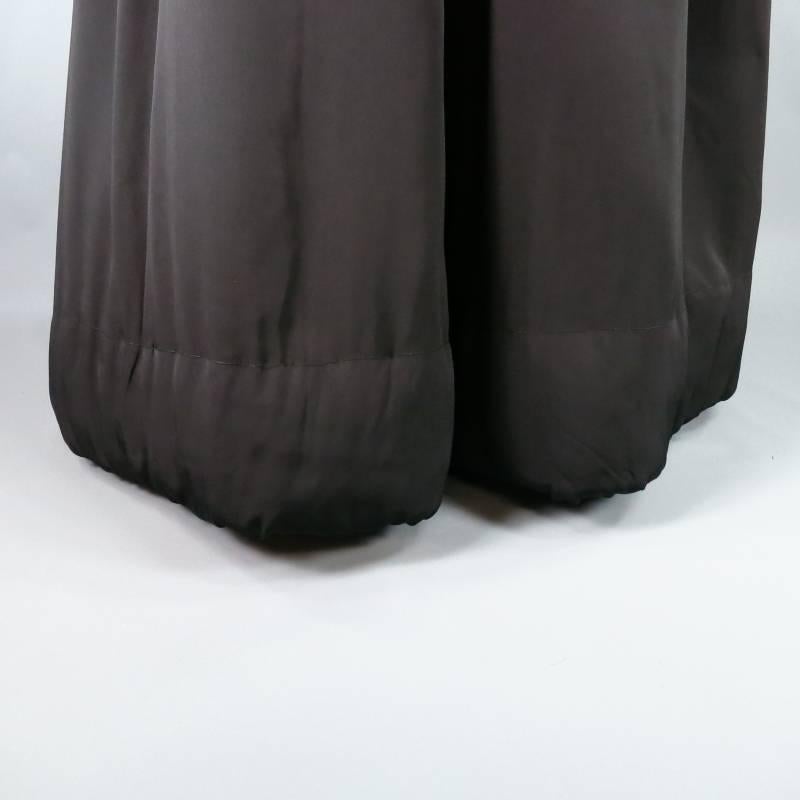 YOHJI YAMAMOTO Size M Black Silk Stuffed Extreme Wide Leg Drop Crotch Pants 3