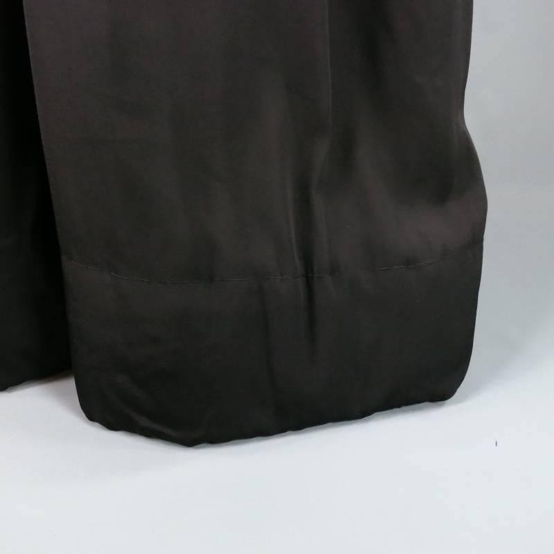 YOHJI YAMAMOTO Size M Black Silk Stuffed Extreme Wide Leg Drop Crotch Pants 2
