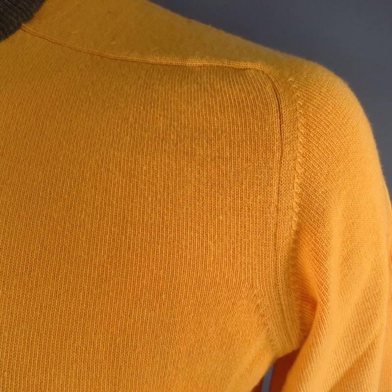 LORO PIANA Size S Yellow Cashmere / Cotton Crew-Neck Pullover 1