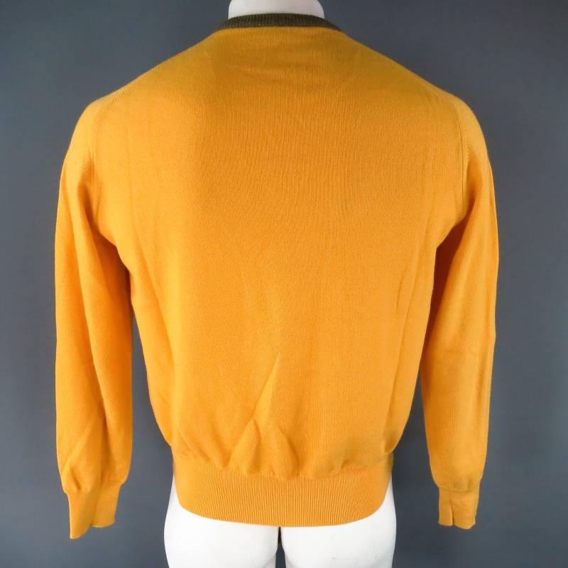 Orange LORO PIANA Size S Yellow Cashmere / Cotton Crew-Neck Pullover
