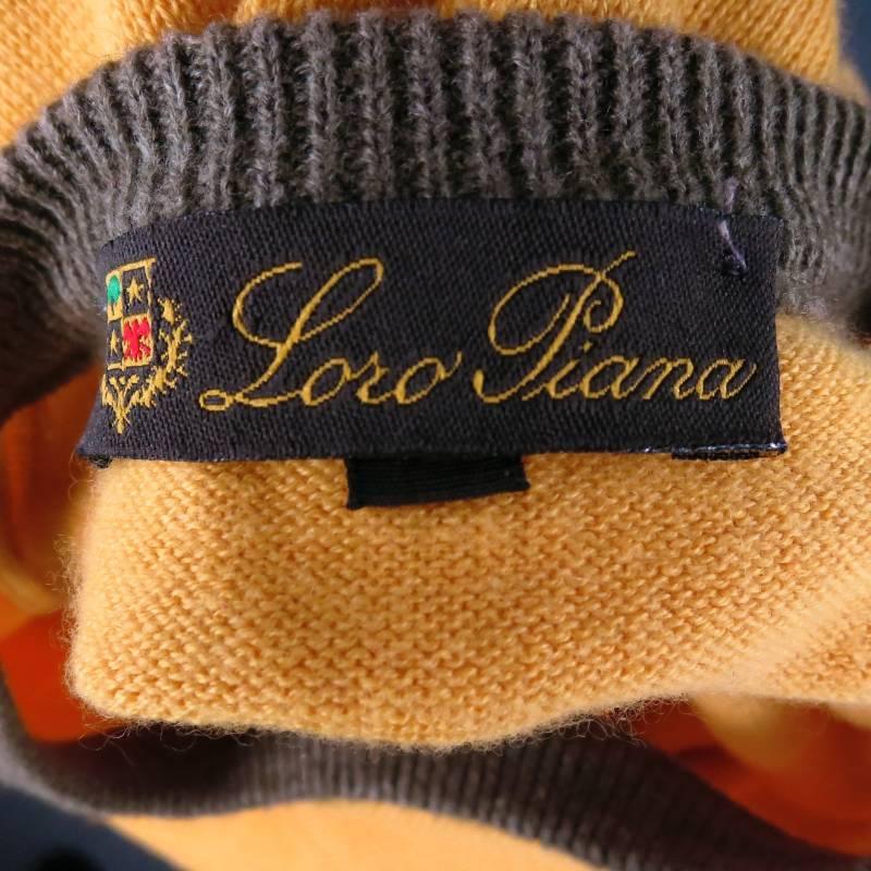 Men's LORO PIANA Size S Yellow Cashmere / Cotton Crew-Neck Pullover