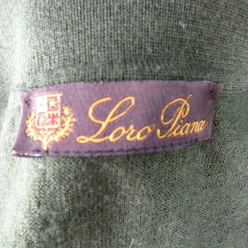 LORO PIANA Size S Forest Green Collared Cashmere / Silk Pullover Polo 2