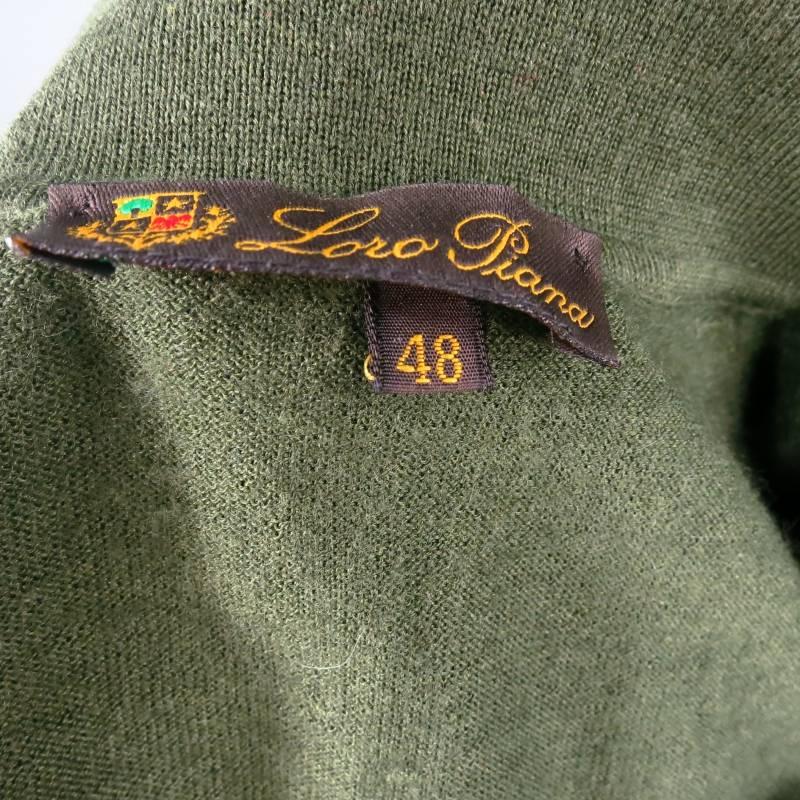LORO PIANA Size S Forest Green Collared Cashmere / Silk Pullover Polo In Excellent Condition In San Francisco, CA