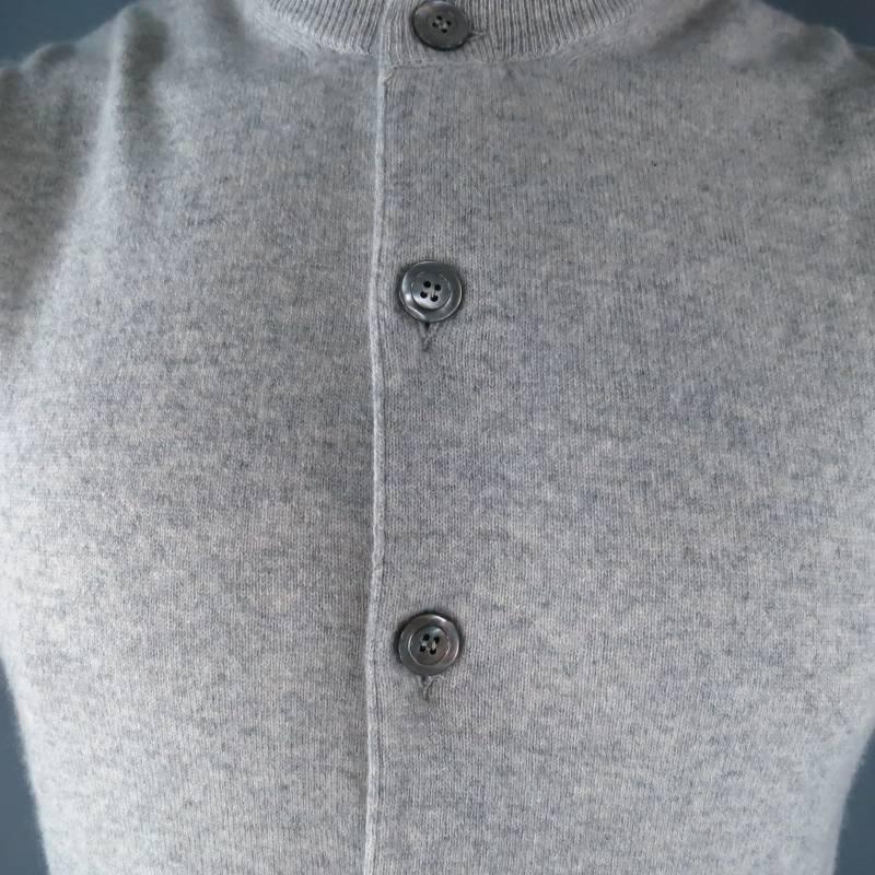 BRUNELLO CUCINELLI Size L Light Gray Cashmere Sweater Vest 2