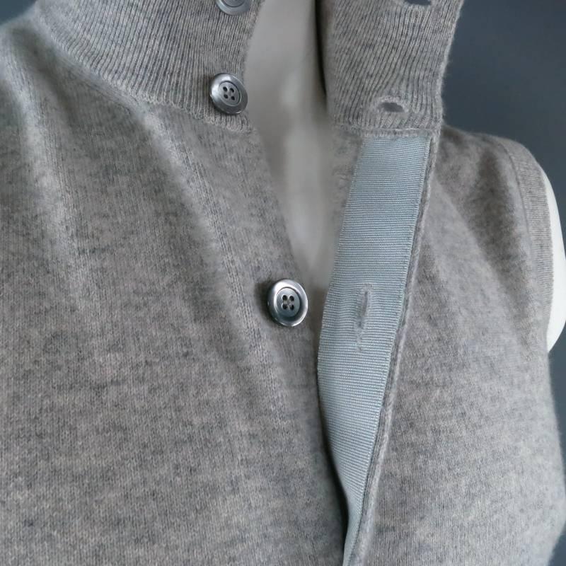 Men's BRUNELLO CUCINELLI Size L Light Gray Cashmere Sweater Vest