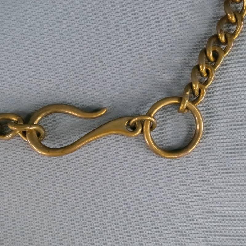 Brown RALPH LAUREN Collection Equestrian Gold Tone Brass Horsebit Belt